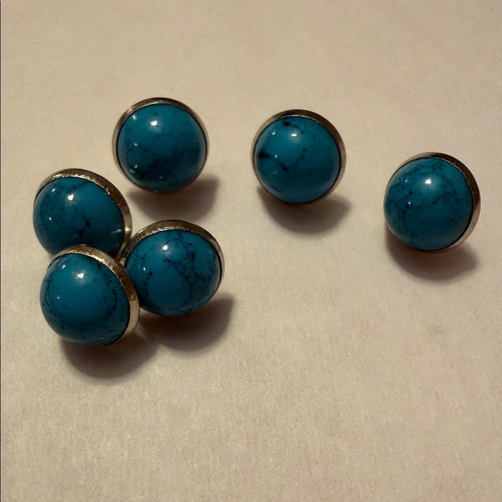 Round Turquoise Studs replacement VALENTINO like❤️ - Picture 6 of 10